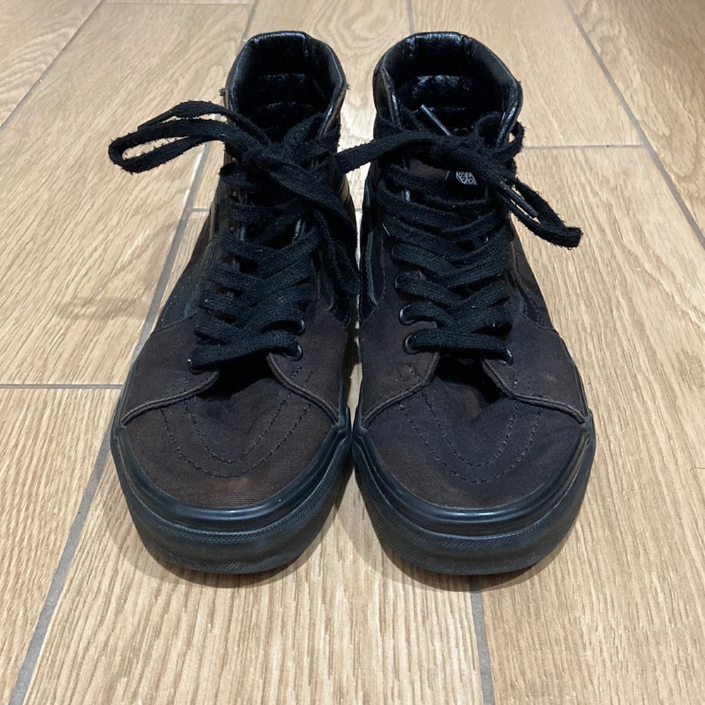 Black hightop vans size 7 women (5.5 mens)